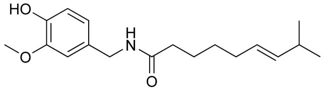 chemický vzorec kapsaicinu